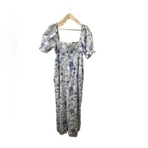 Blue and White Floral Jumpsuit